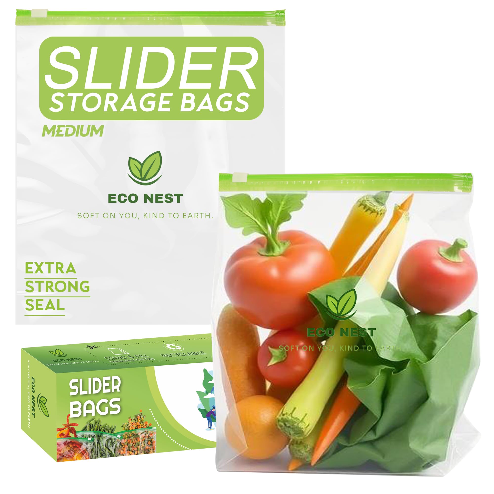 Medium Multipurpose Slider Storage Bags | 15 Bags | 21 x 26 cm | Expandable Bottom for Extra Storage | Reusable, Leakproof, Freezer & Fridge Safe, BPA-Free Bags-image-19