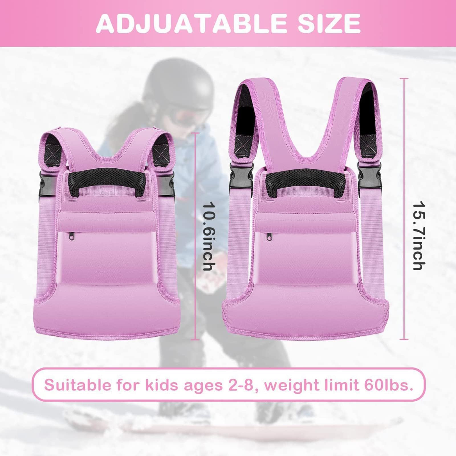 Uprząż Treningowa Do Jazdy Na Nartach I Snowboardzie Dla Dzieci Odpinany Pasek Do Jazdy Na Nartach Regulowana Kamizelka Do Nauki Jazdy Na Nartach Akcesoria Narciarskie