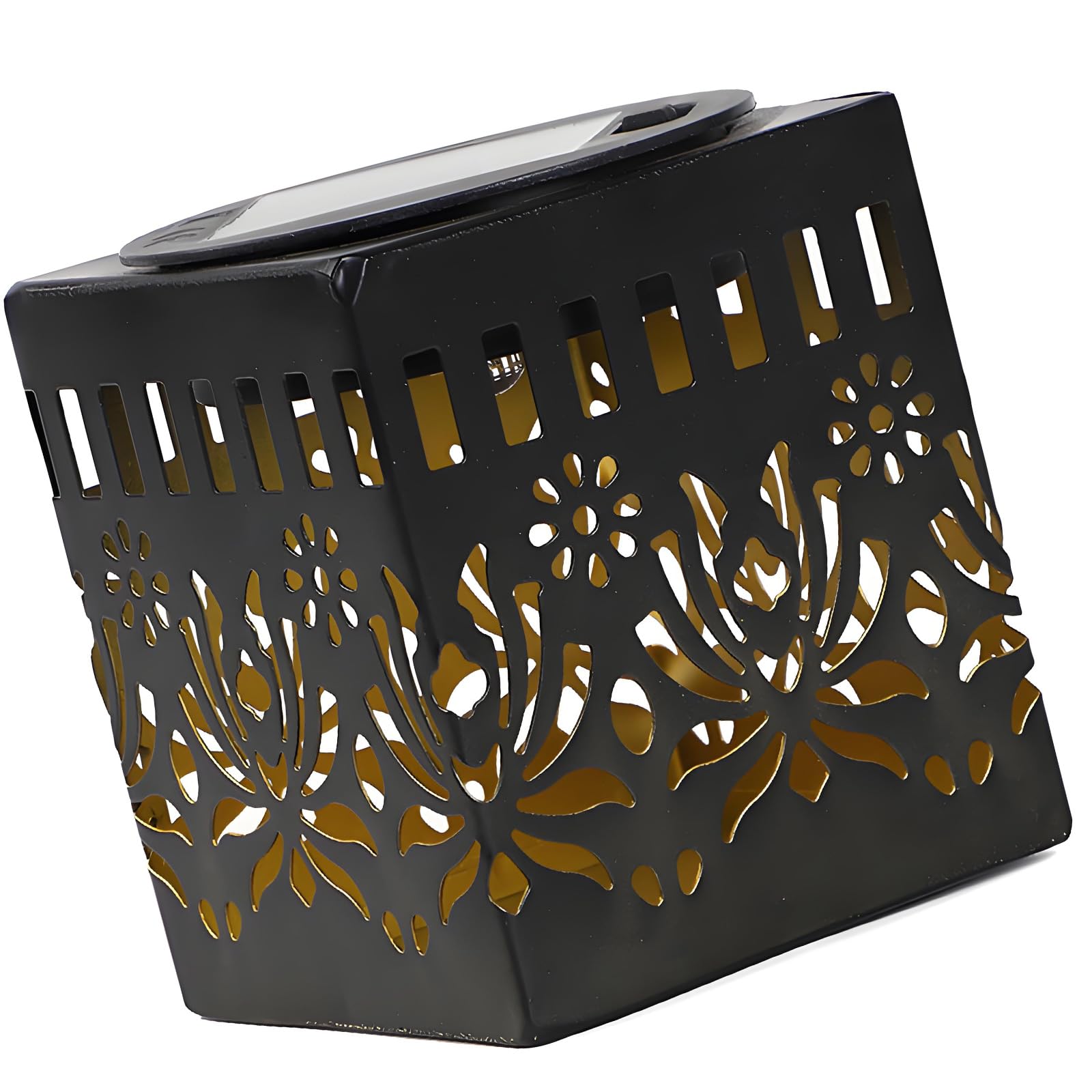 Ksikdeg Artistic Metal Solar Mandalas with Warm Glow for Backyard Fence Lighting Decoration Outdoor Solar Torches