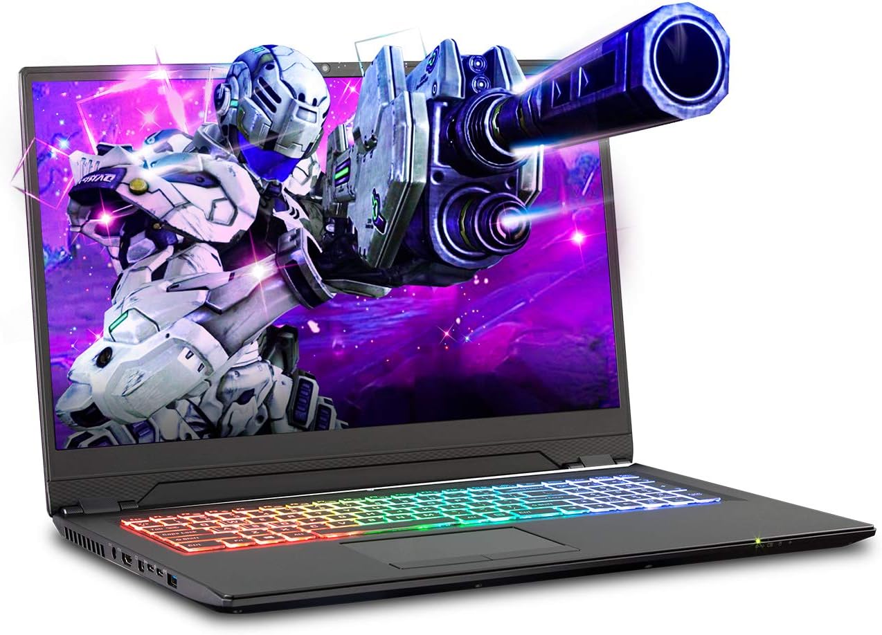 Sager NP8977 0.78 Inches Thin and Light Gaming Laptop, 17.3 Inches FHD 144Hz Thin Bezel Display, Intel Core i7-9750H, RTX 2070 8GB DDR6, 32GB RAM, 500GB NVMe SSD + 1TB HDD, Windows 10