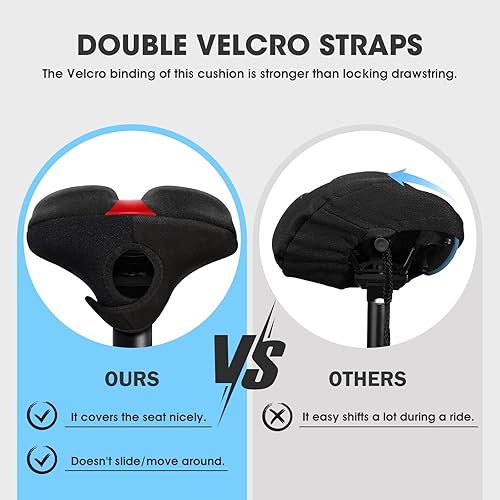 Miniatura 3 de Meencool Funda de asiento de bicicleta cojín de asiento de bicicleta para hombres y mujeres funda de asiento de bicicleta acolchada de gel para