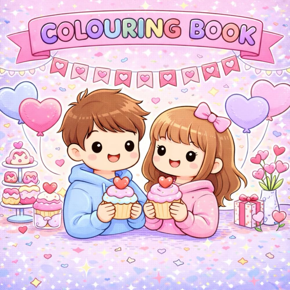 Kawaii Valentine Coloring Book for Teens: 50 Cute Anti-Stress Cozy Love & Friendship Scenes