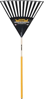 True Temper Clog-Free Poly Leaf Rake, 24-Inch Head, 48-Inch Hardwood Handle with Cushion Grip - Ideal for Large Yards