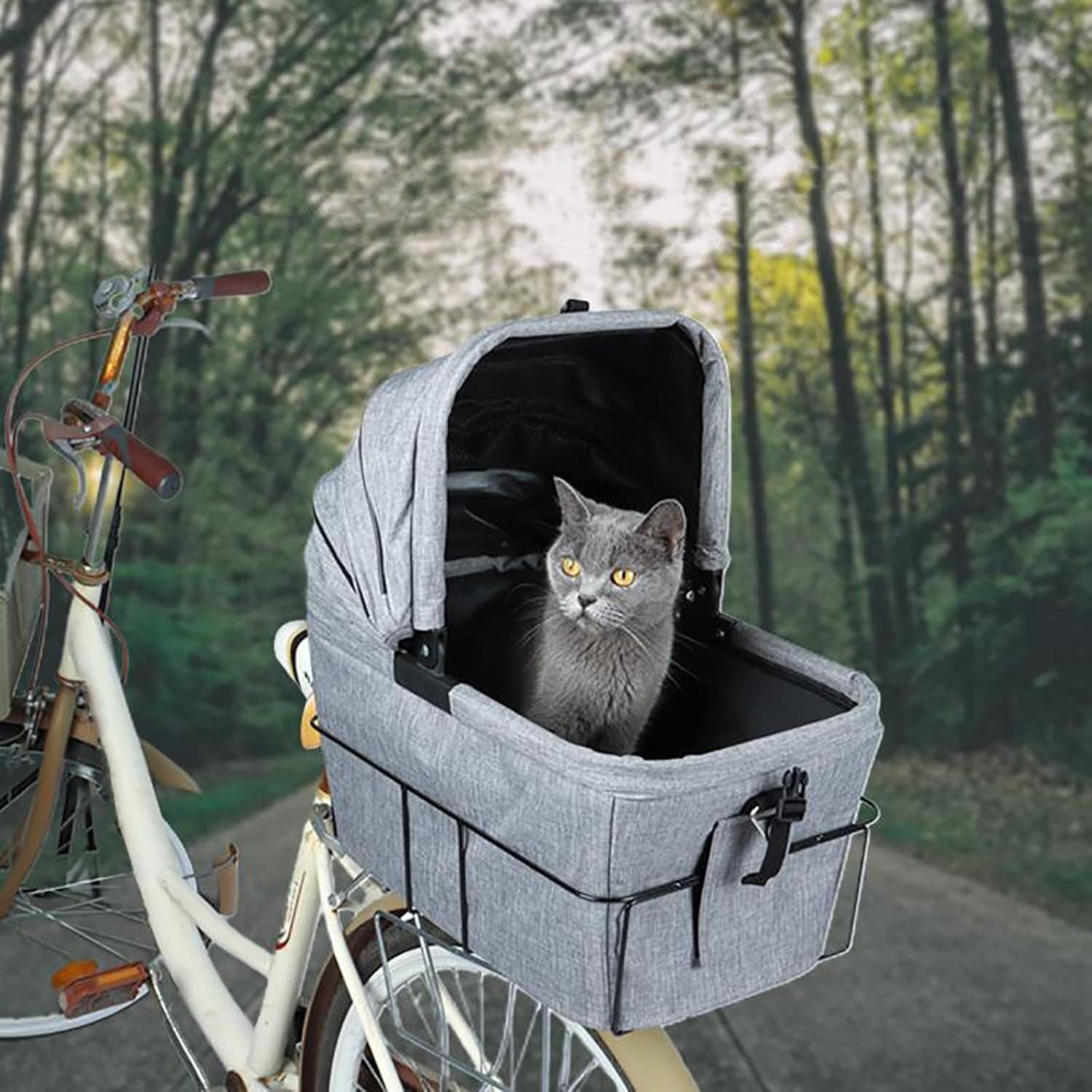 Dog Bike Basket, Folding Pet Carrier Bicycle Basket Nigeria Ubuy - Main Image