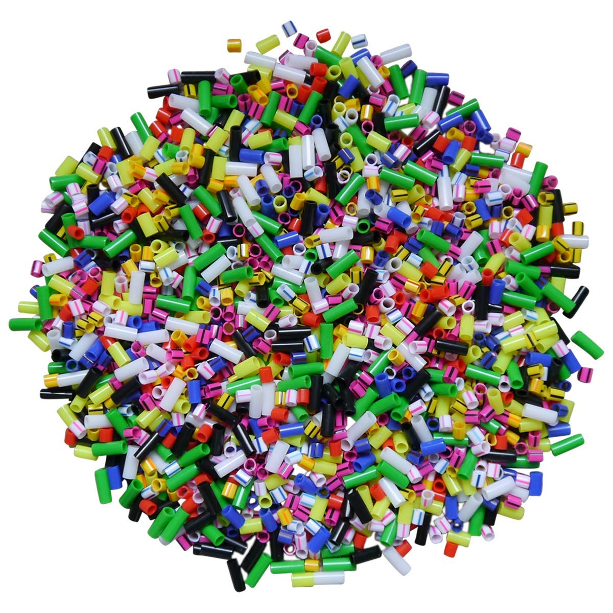 Creation Stations Straw Beads, Assorted Colours & Stripes, Assorted Sizes (approx 2000)