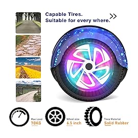 UNI-SUN Self Balancing Scooter for Kids, 6.5 Two Wheels Scooter with Bluetooth and Lights for Girls Boys Kids Adults(Sky Blue)