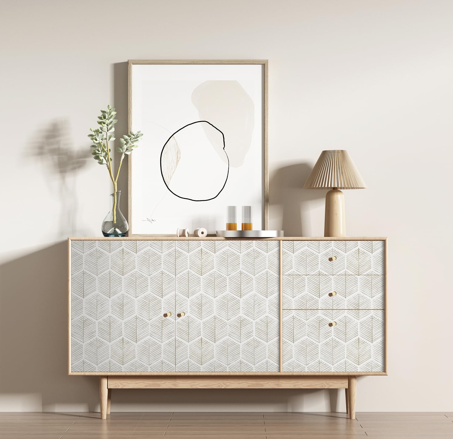 myforHD Papel Pintado Autoadhesivo Vinilo Adhesivo Muebles Impermeable Moderno Geométrico de Rayas Doradas para Decoración de Paredes en Baño, Sala de Estar, Dormitorio, y Muebles de Cocina — view 7