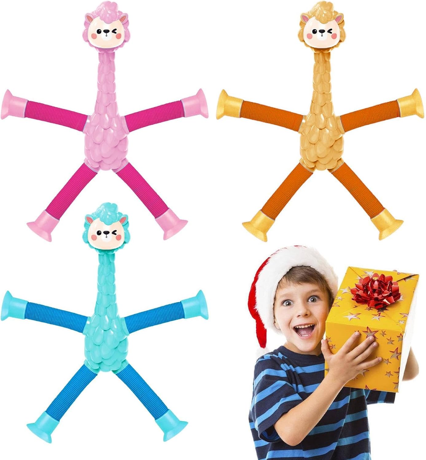 Amazon.co.jp Pop Tube Sensory Toy,3 Pcs Telescopic Suction Cup Alpaca