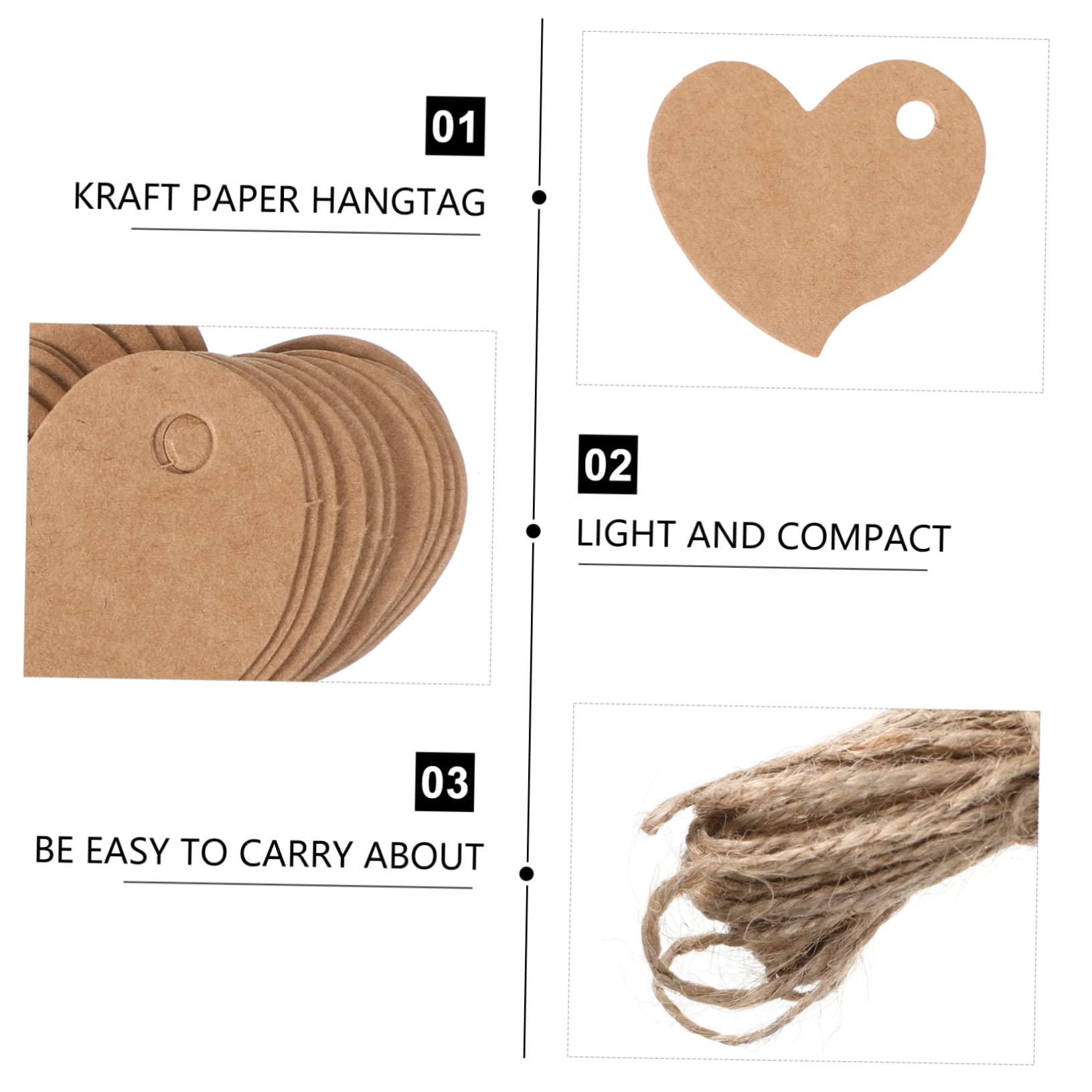 6 Pacchi Cuore Di Carta Kraft Etichetta Etichetta a Forma Di Cuore Etichette Regalo Kraft Per Confezione Regalo Di Carta Kraft Carta