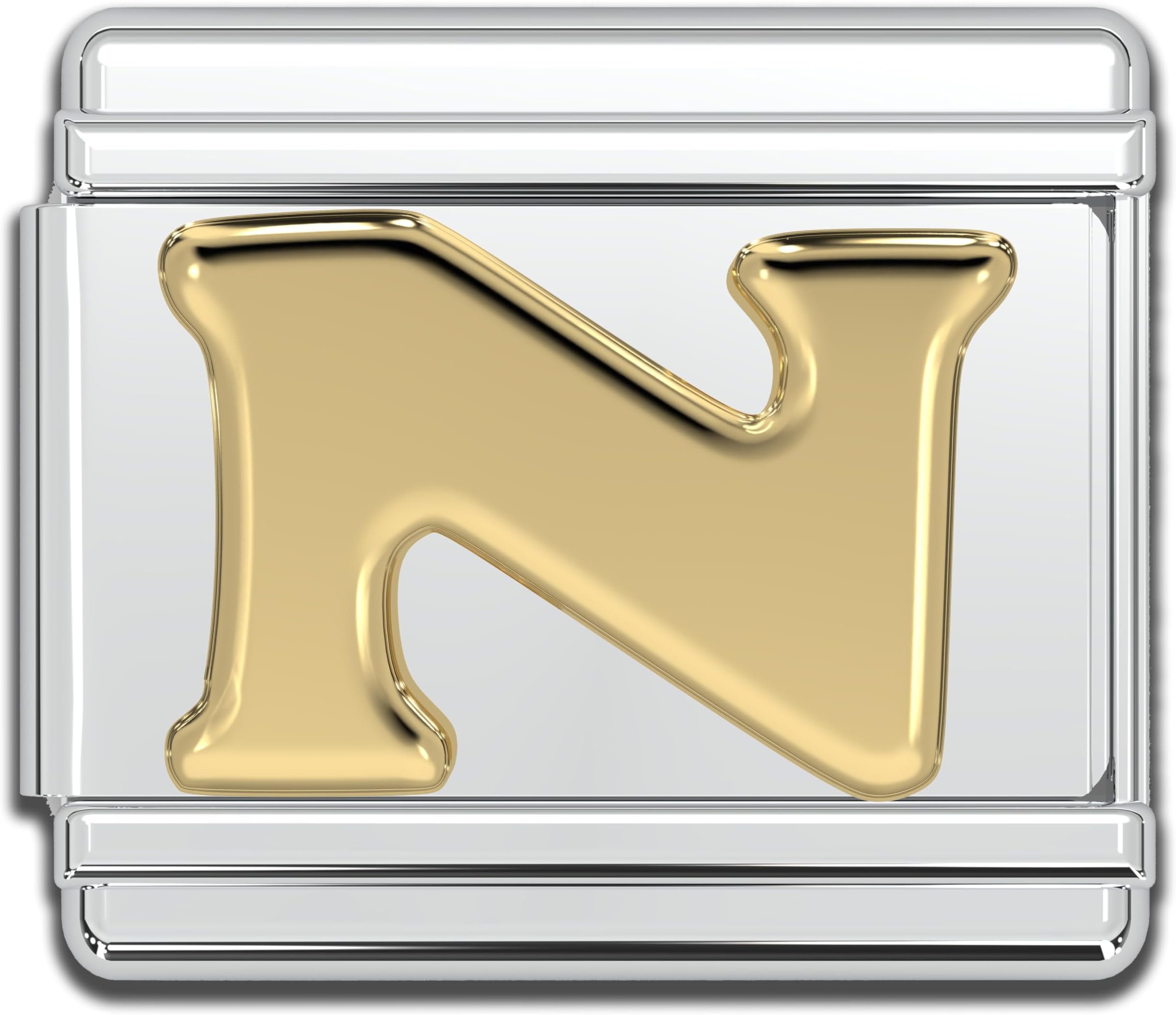 Italian Bracelet Letter Charm, 9mm Gold Alphabet Charms, Jewelry Bracelets Links for Women, Stainless Steel Initials Link Letters for Men