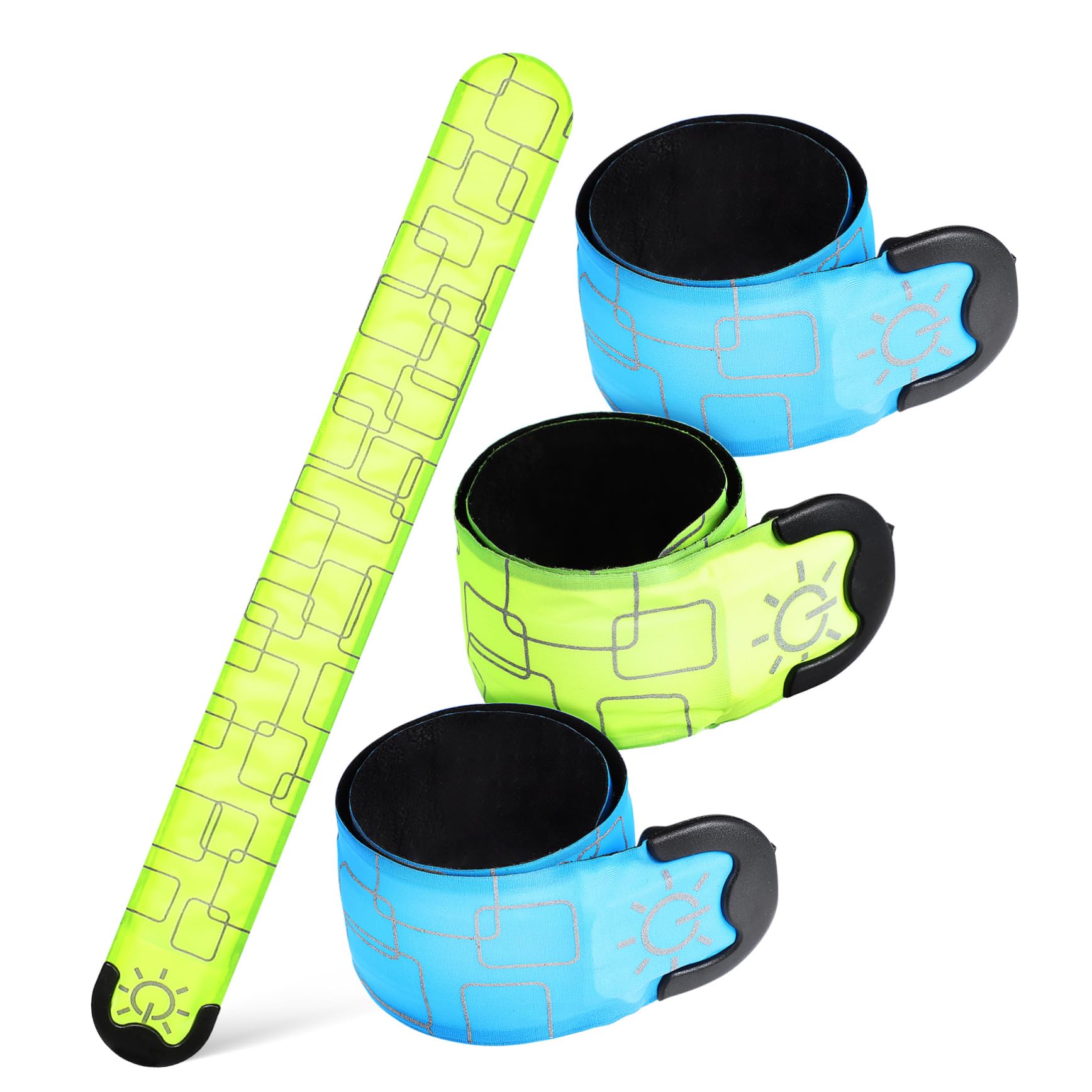 ifundom 4piezas Papa Brazaletes Luminosos Led para Correr Ciclismo Pulseras De Alta Visibilidad para Trotar y Running