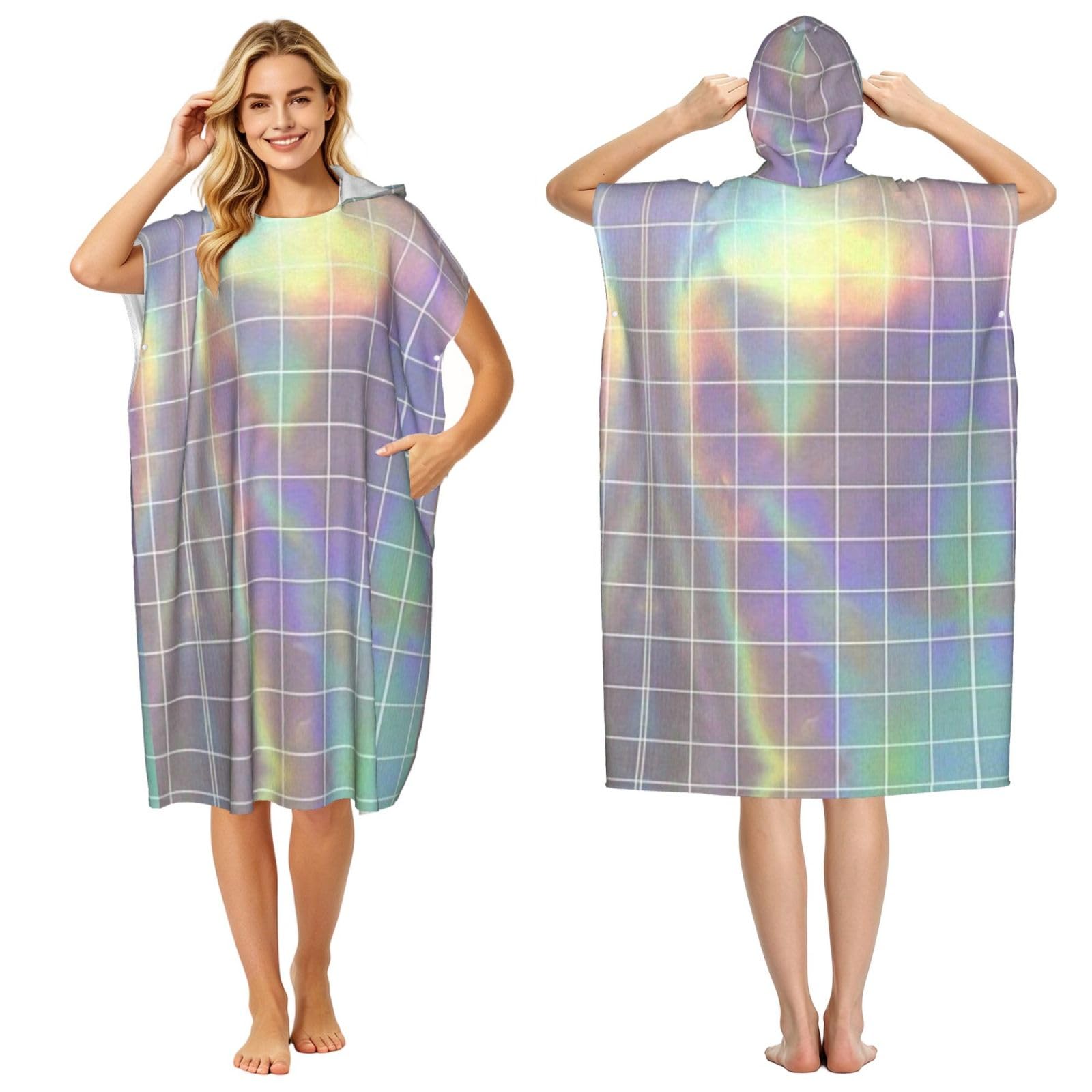 Poncho microfibre avec capuche pour éviter le froid après le surf