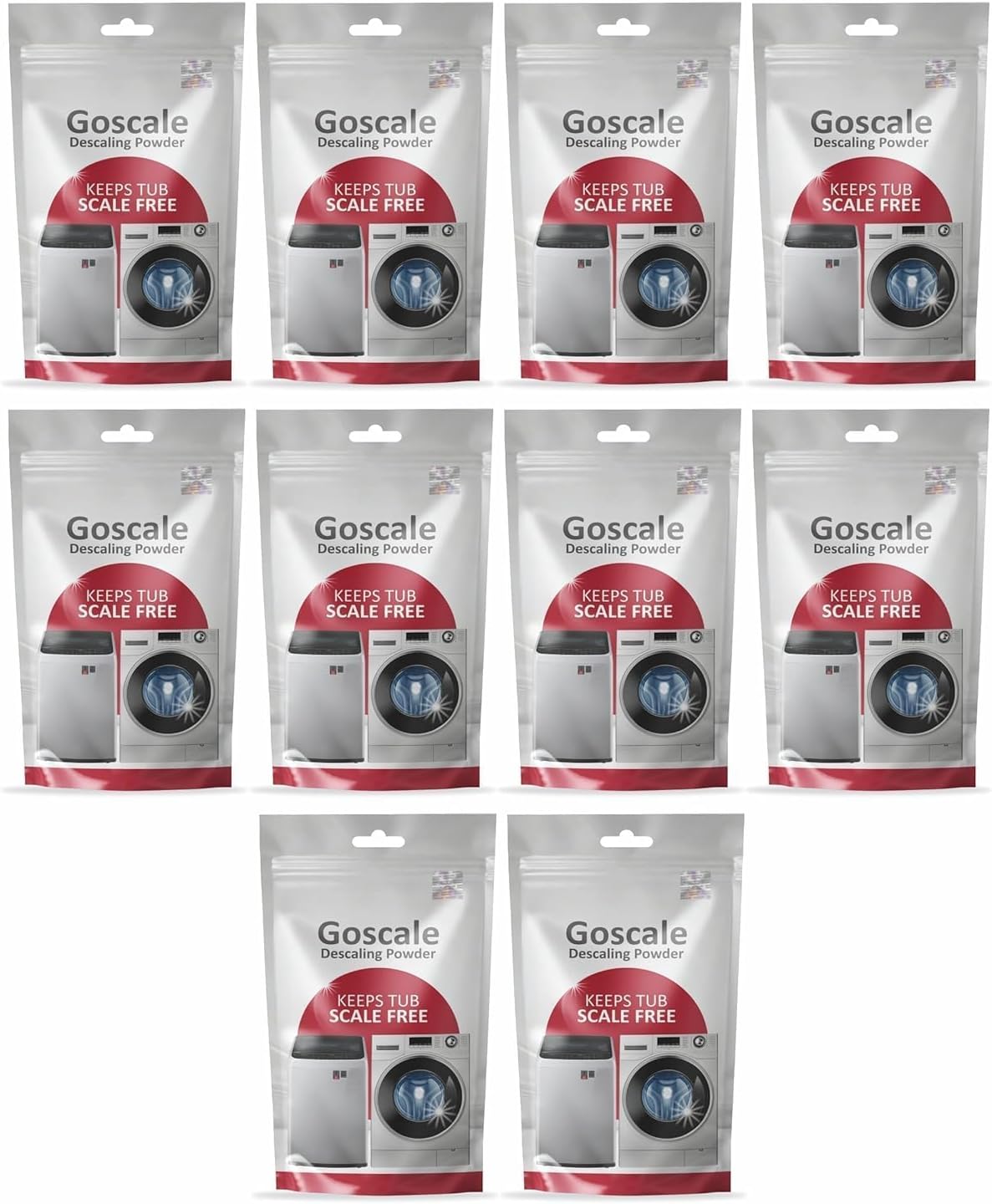 L G Washing Machine Cleaner Descaler Powder Descaling Appliance Quick Drum Descale Deep Cleaning for Semi and Fully Automatic Front and Top Load Tub Clean Pouches 100g (Packet Of 10) (G-10)