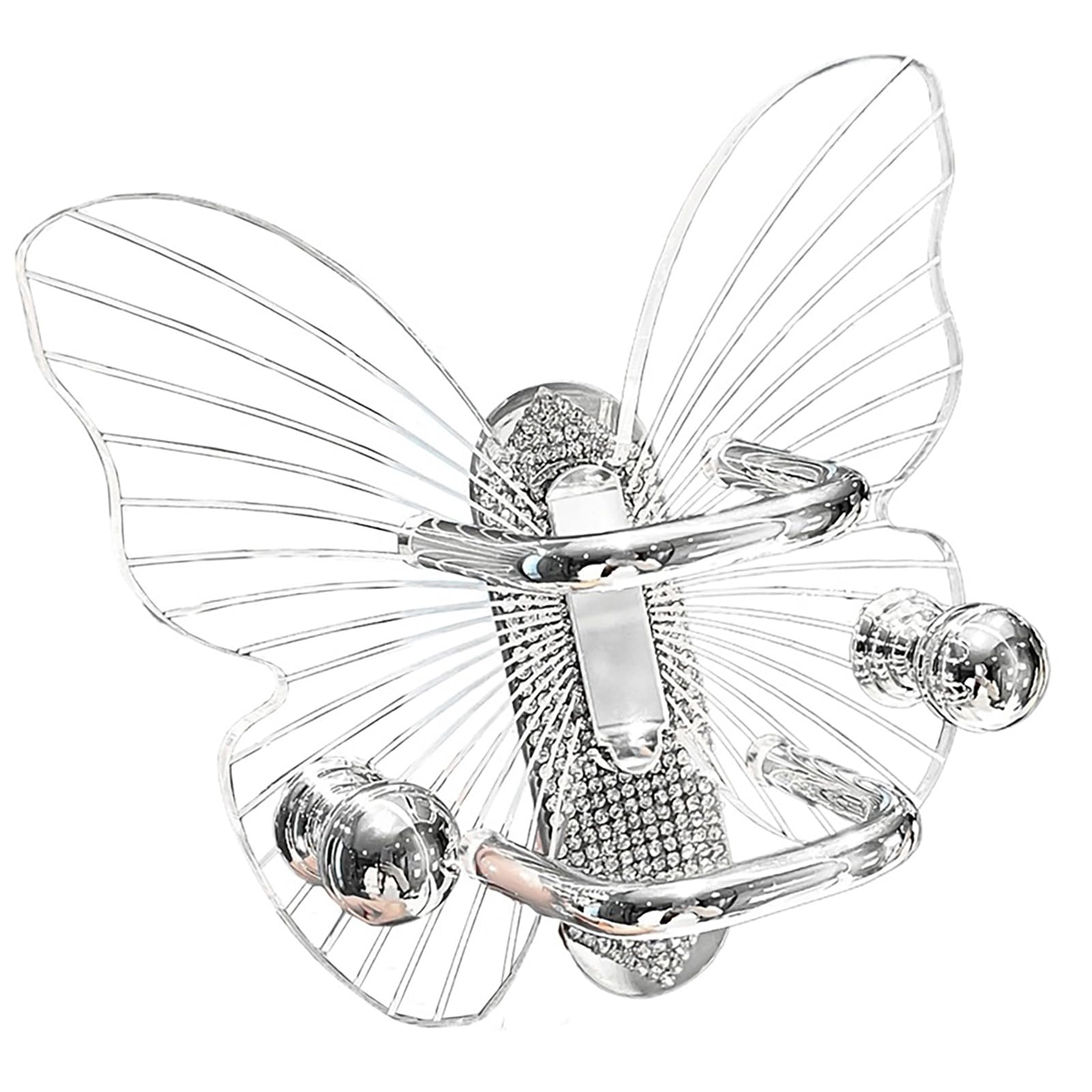 Kelisdi Practical Sturdy Acrylic Butterfly Hairbrush Holder Decorative Wall Mounted Storage for Home Interior Ornamnet Acrylic Storage