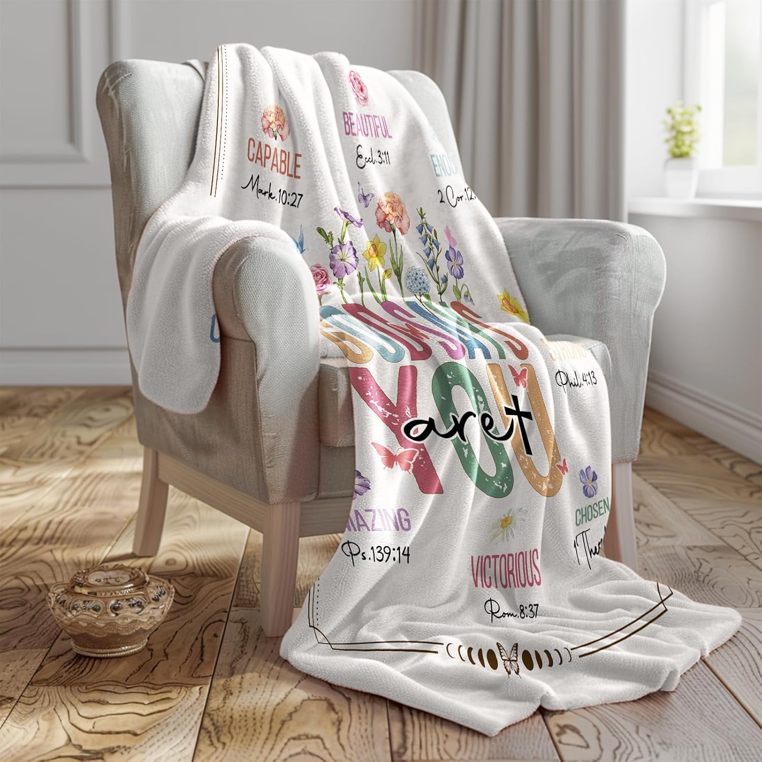 Christian Gifts for Women,Religious Gifts for Christians,Inspirational Bible Verse Blanket Gifts for Mom/Sister/Grandma/Girls/Friends –Soft Throw Blankets 50'' x 60'' - Image 3