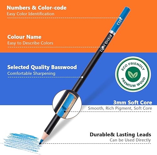 Miniatura 2 de 120 lápices de colores para adultos, juego de lápices profesionales de dibujo de núcleo suave con estuche con cremallera, lápices de colores para