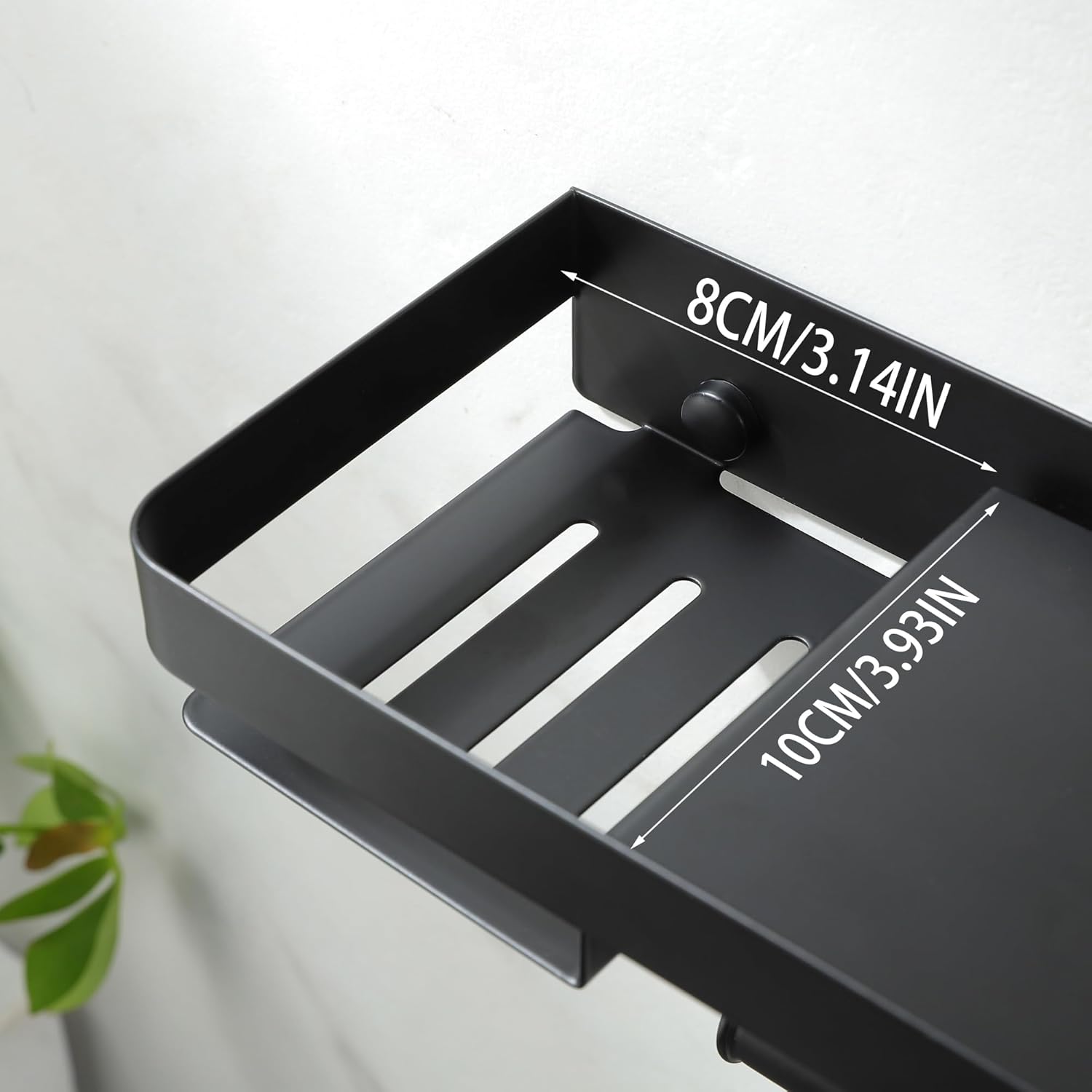 Toilet Paper Holder - Modern Luxury 304 Stainless Steel Rustproof Wall Mount Roll Holders, Matte Black for Master Bathroom/Small Space, Anti-Slip Shelf Holds Phone, Wipes & Small Items