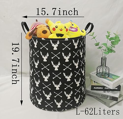 Miniatura 2 de KUNRO canasta redonda grande para almacenamiento, con cubierta impermeable, organizador para la ropa sucia, para la habitación de los niños, para