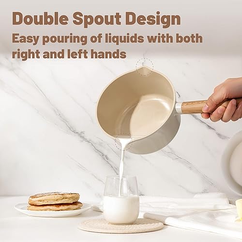 Miniatura 9 de SENSARTE - Juego de utensilios de cocina de cerámica antiadherente, ollas y sartenes no tóxicas y saludables, juego de cocina recubierto de Crema