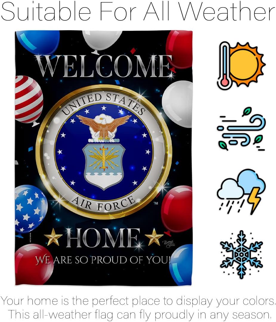 Welcome Home Air Force Garden Flag - Armed Forces USAF United State American Military Veteran Retire Official - House Decoration Banner Small Yard Gift Double-Sided Made in USA 13 X 18.5 - Image 6