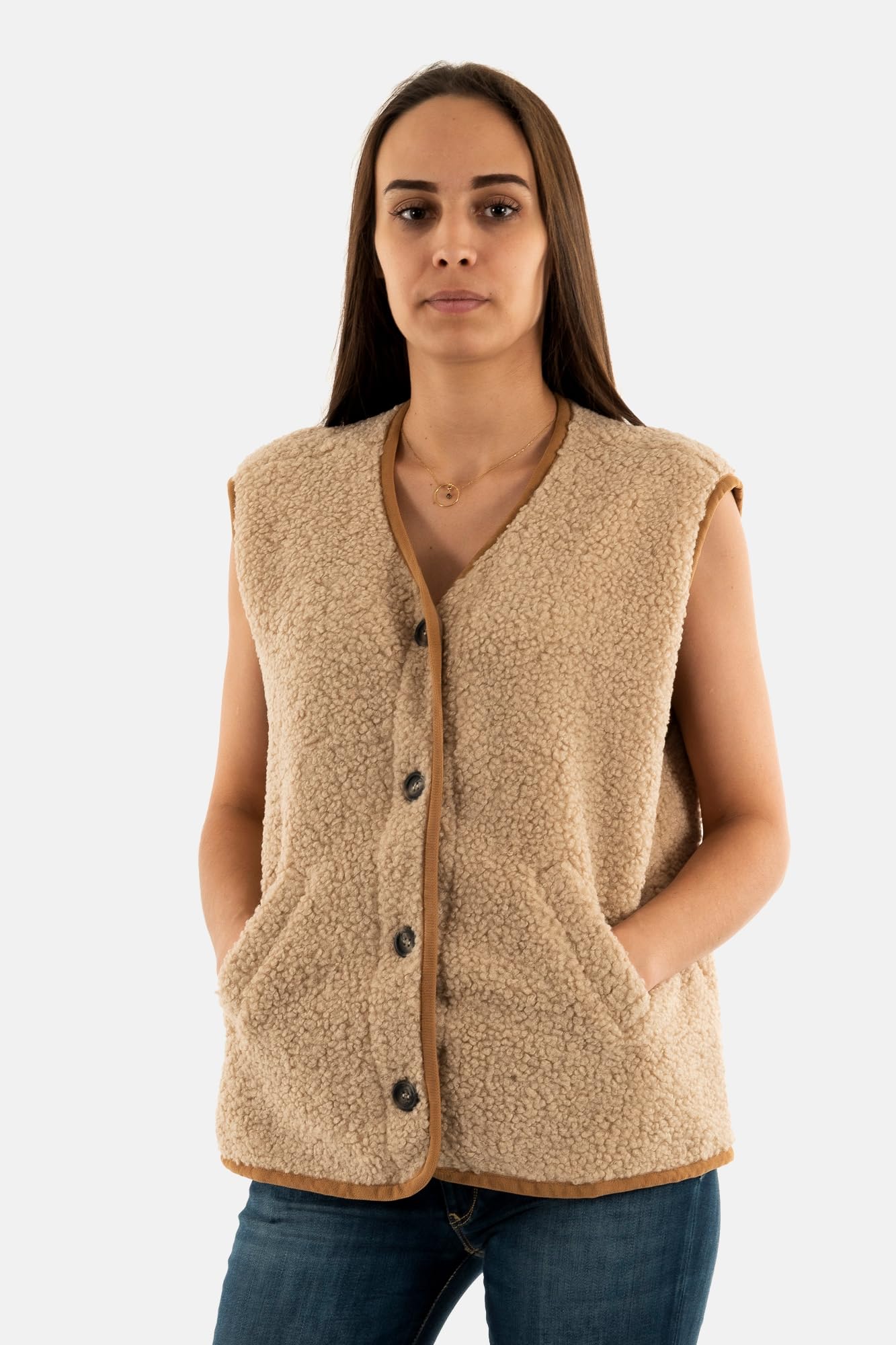 Please Gilet senza maniche l0dv 1170 beige