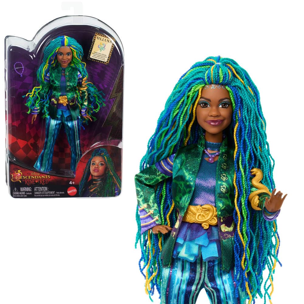 Mattel Disney Descendants 4: The Rise of Red Fashion Doll & Accessory - Uliana, Younger Sister of Ursula with Movie-Inspired Clothes & Necklace
