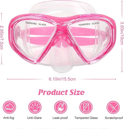 Miniatura 32 de Gafas de natación para niños, máscara de buceo para niños y niñas de 5 a 15 años, gafas de natación antivaho de dos colores con cubierta para la