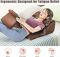 Vista 5 de Giantex Almohada de cuña de cama para dormir, almohada triangular de 7.5 pulgadas para soporte de cuello y pierna trasera, almohada de cuña