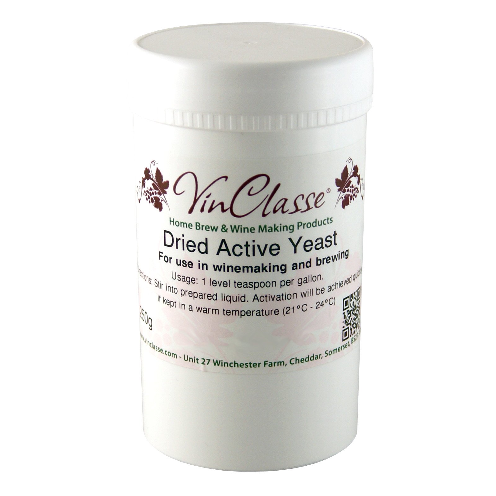 Vinclasse Dried Active Wine Making Yeast - 250G Tub