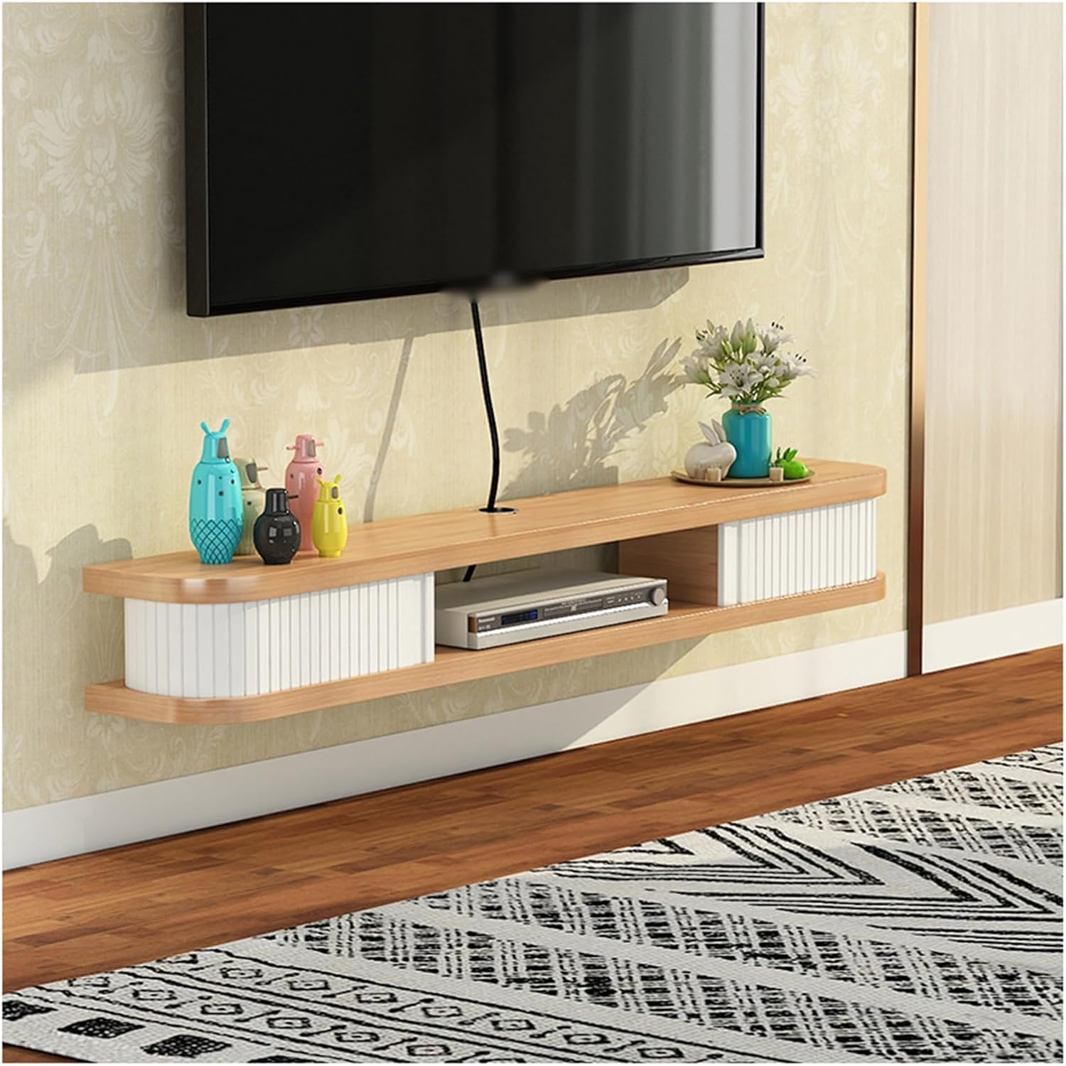 Kamnik Floating TV Shelf, Wall Mounted Floating TV Stand Media Console