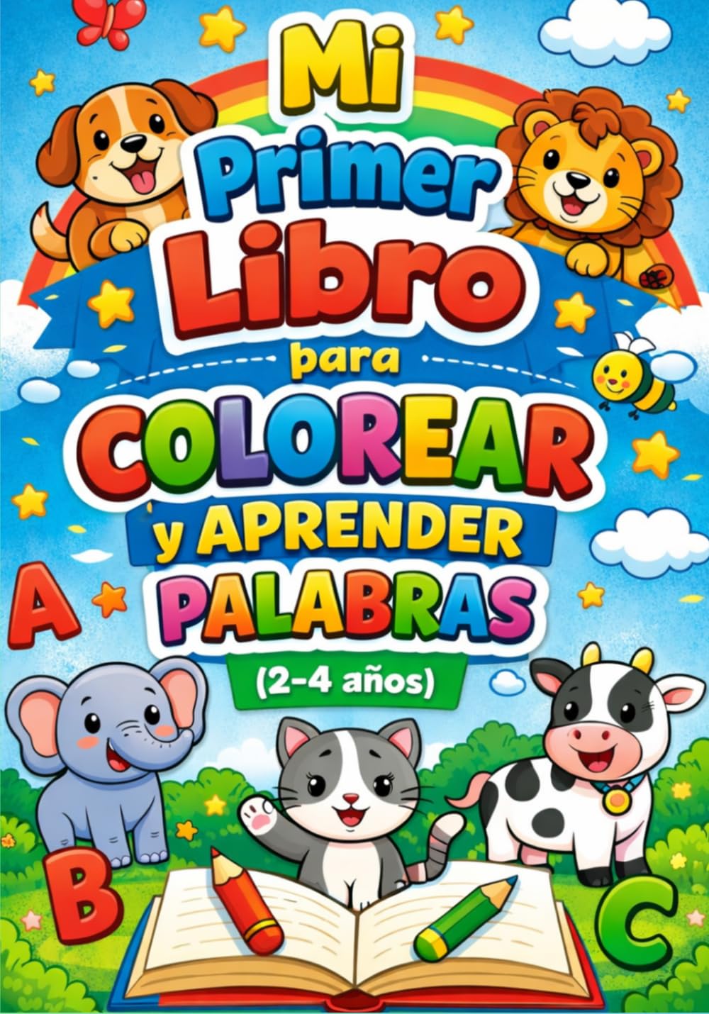 Mi Primer Libro Para Colorear y Aprender Palabras ANIMALES