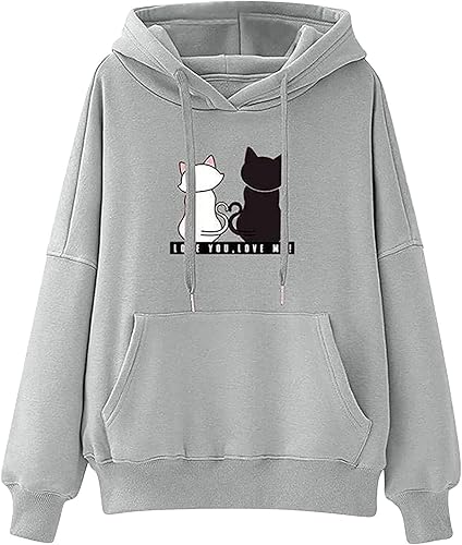 Sudaderas ligeras con cordón para mujer para otoño invierno color sólido manga larga sudadera con capucha de gran tamaño