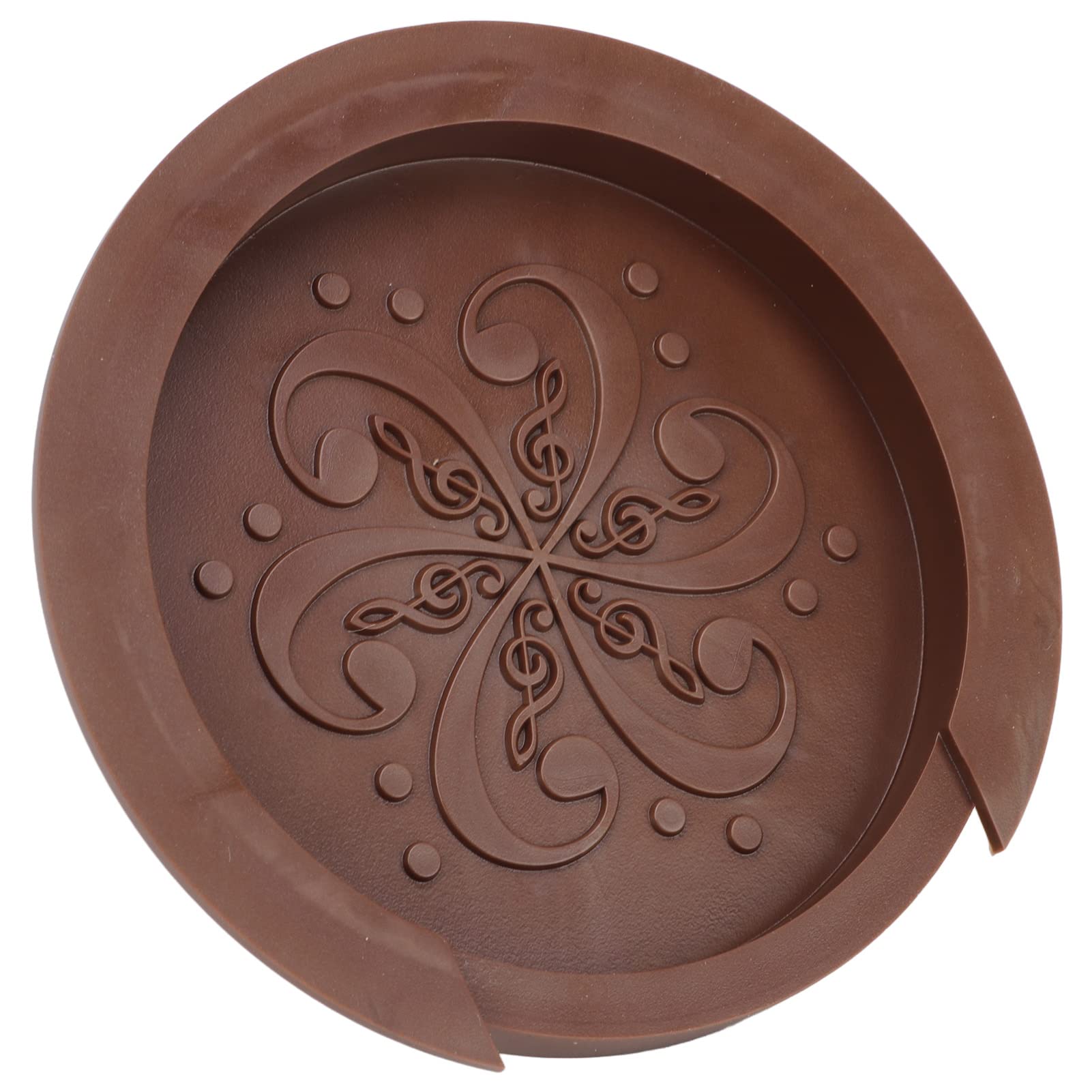 – Silicone Guitar Soundhole Cover Dustproof Compact Soft Sound Hole Cover for Guitar Accessories (Brown)