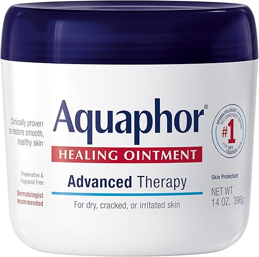 Aquaphor Healing Ointment, Advanced Therapy Skin Protectant, Dry Skin Body Moisturizer, Multi-Purpose Healing Ointment, For Dry, Cracked Skin & Minor Cuts & Burns, 14 Oz Jar
