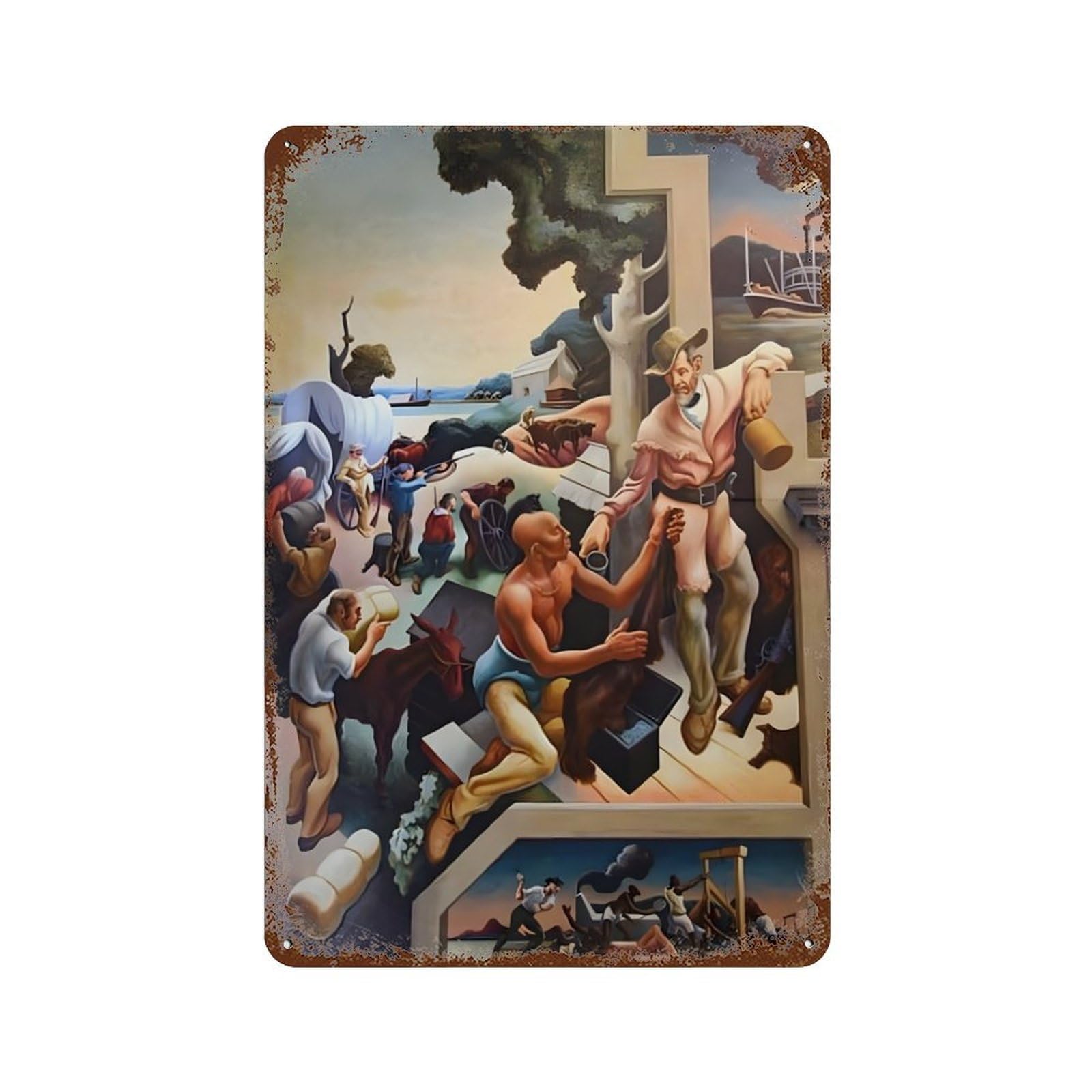 xiaoxiaoshen Thomas Hart Benton (15) Wall Decor Art Metal Tin Poster Modern Home Decor Art Home Bar Shop Decorations Vintage Sign 30x20cm