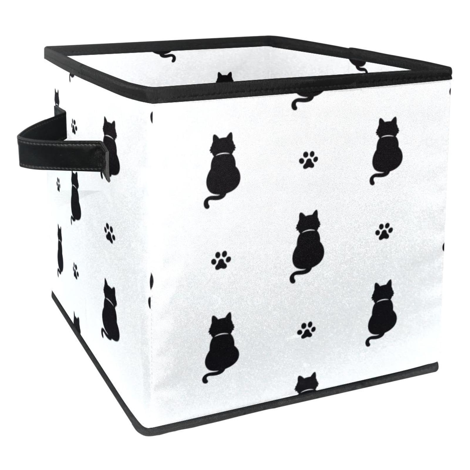 Boîte de rangement pliable en tissu cube avec poignées solides pour vêtements