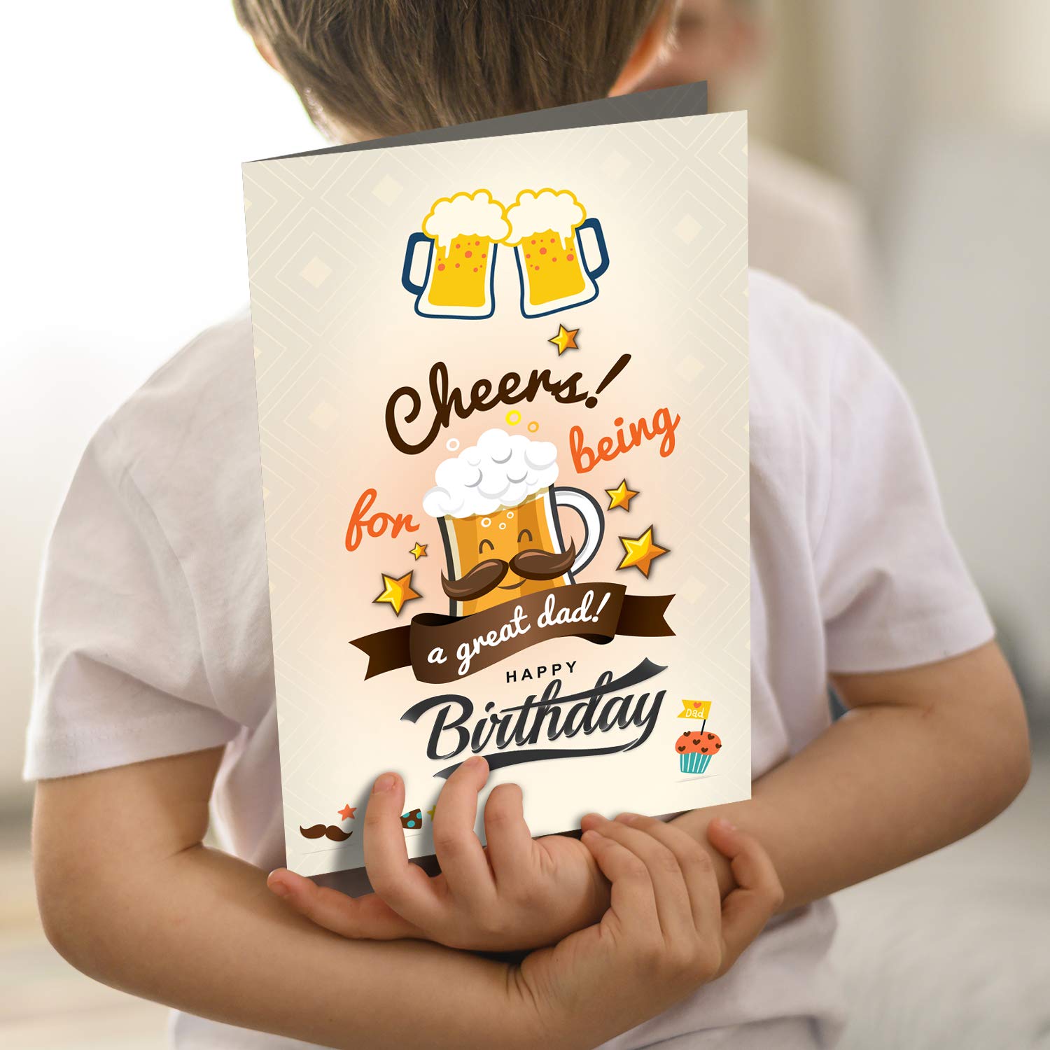 GIFT MY PASSION Cheers for being a great dad happy birthday Greeting Card