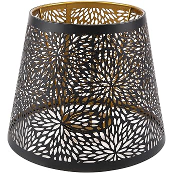 Metal Lampshade E14 E27 Lampshade with Tree Shade for Table Lamp and 13 x 19 x 15 cm Table Lampshade Art Hollow Design for Bedroom Decoration