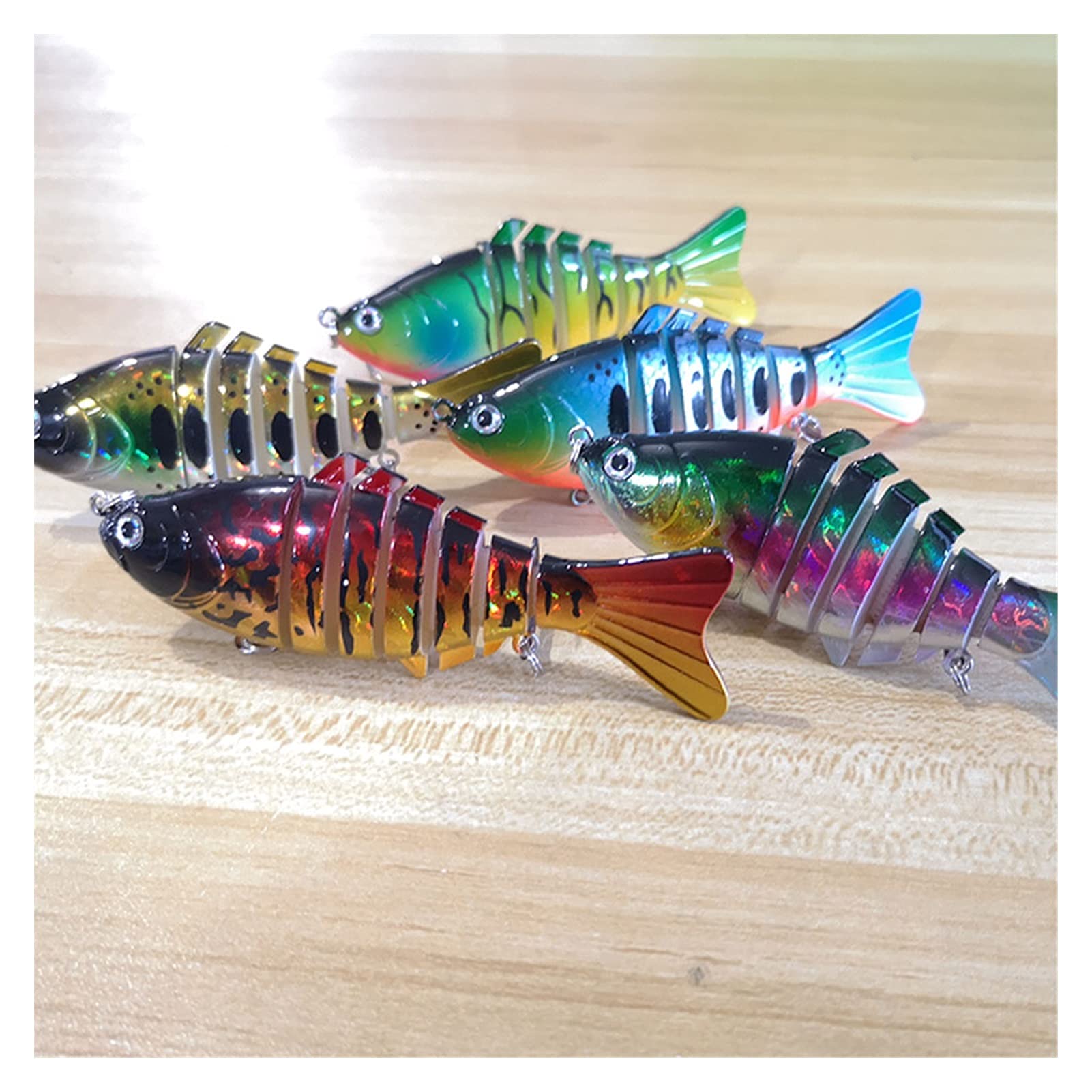 caihuashopping Esca da Pesca Wobblers Pesca Esche Artificiali Multi snodati Sezioni Artificiale Esca Dura di Pesca a traina Carp Fishing Tools 5 PZ. Esche Artificiali