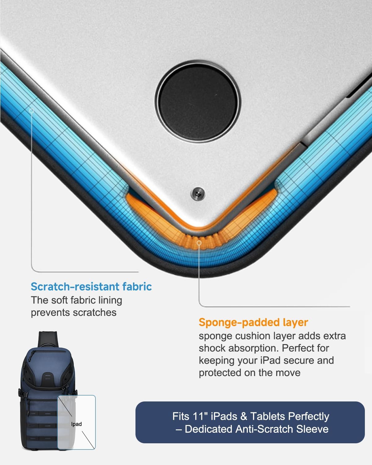 Somago Sling Backpack with USB Charging Port Water-Resistant Tactical Backpack Crossbody Chest Bag with Anti-theft Pocket (Navy)