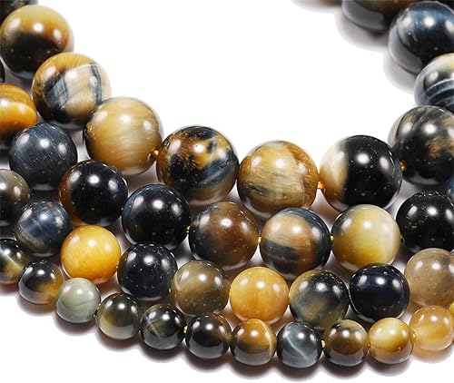 Miniatura 5 de 4, 6, 8, 10, 0.47 pulgadas, cuentas de piedras preciosas naturales de ojo de tigre de ensueño, cuentas redondas sueltas de piedra para manualidades,