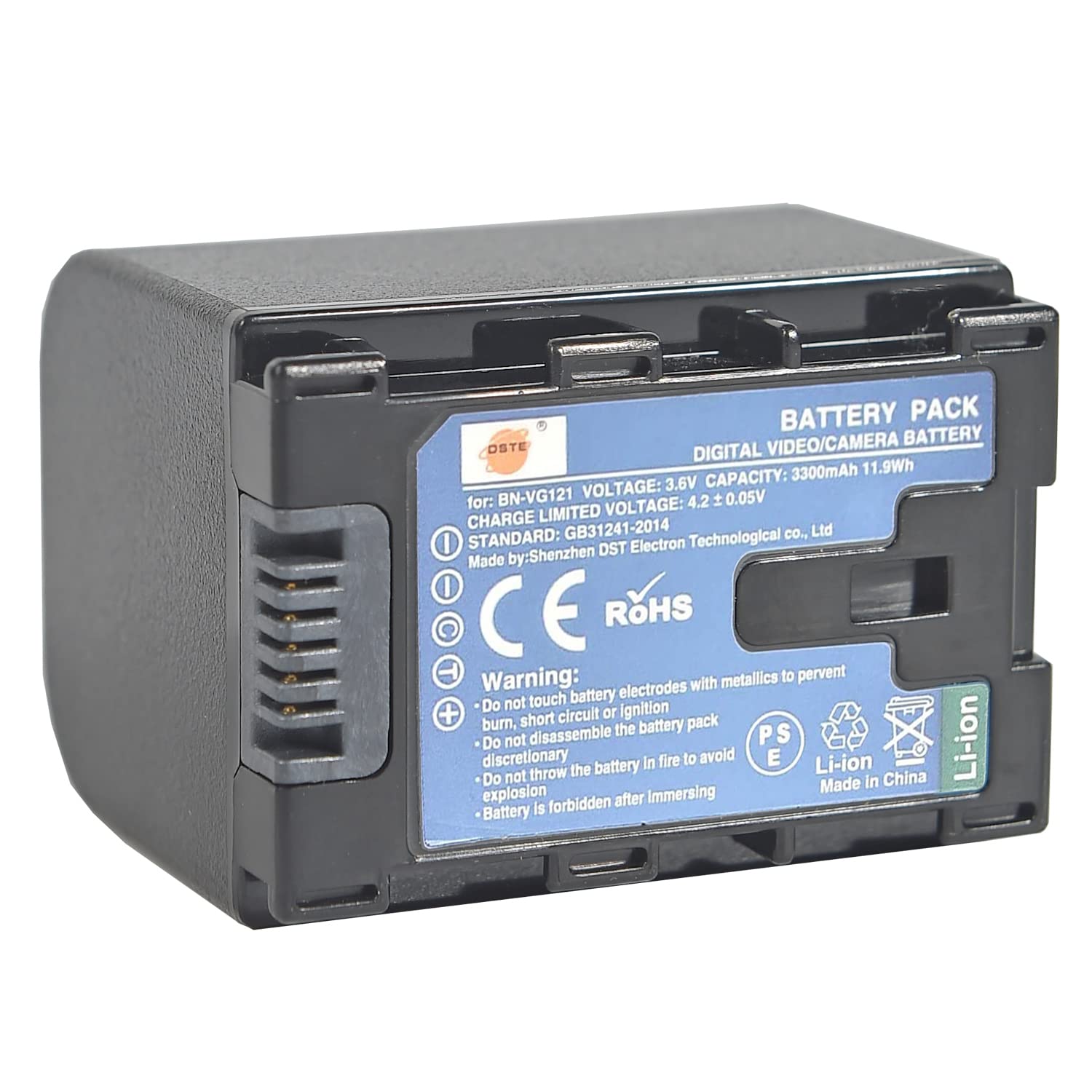 DSTE BN-VG121 Batteria di ricambio compatibile per JVC GZ-HD500 GZ-HD520 GZ-HD500 GZ-HD620 HM450 HM550