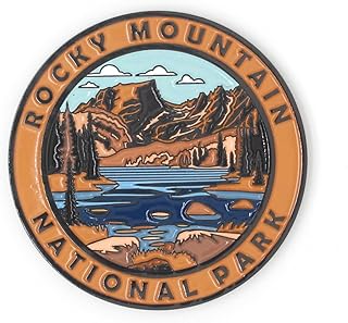 Stunning Black Nickel US | Canada National Park Fridge Magnet for Nature Enthusiasts, Gift,Destination (National Parks), Collectible Souvenirs, National Parks Gifts (Rocky Mountains)