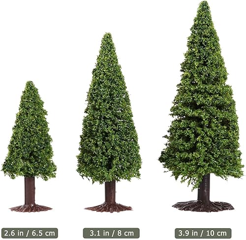 Miniatura 4 de BESPORTBLE 15 piezas de árboles de cedro modelo de paisaje verde (5 piezas 1150, 5 piezas 1100, 5 piezas 1200)