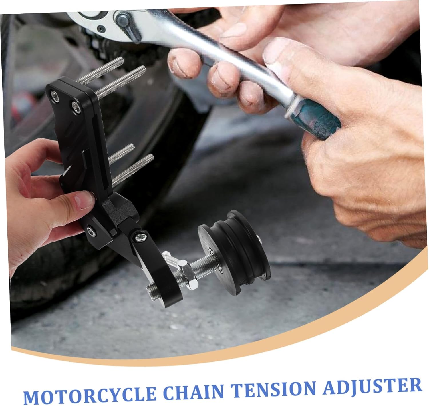 Motorcycle Chain Tensioner - Design Metal Chain Adjuster for Enhanced Stability and Secure Riding Fit for All Motorcycles