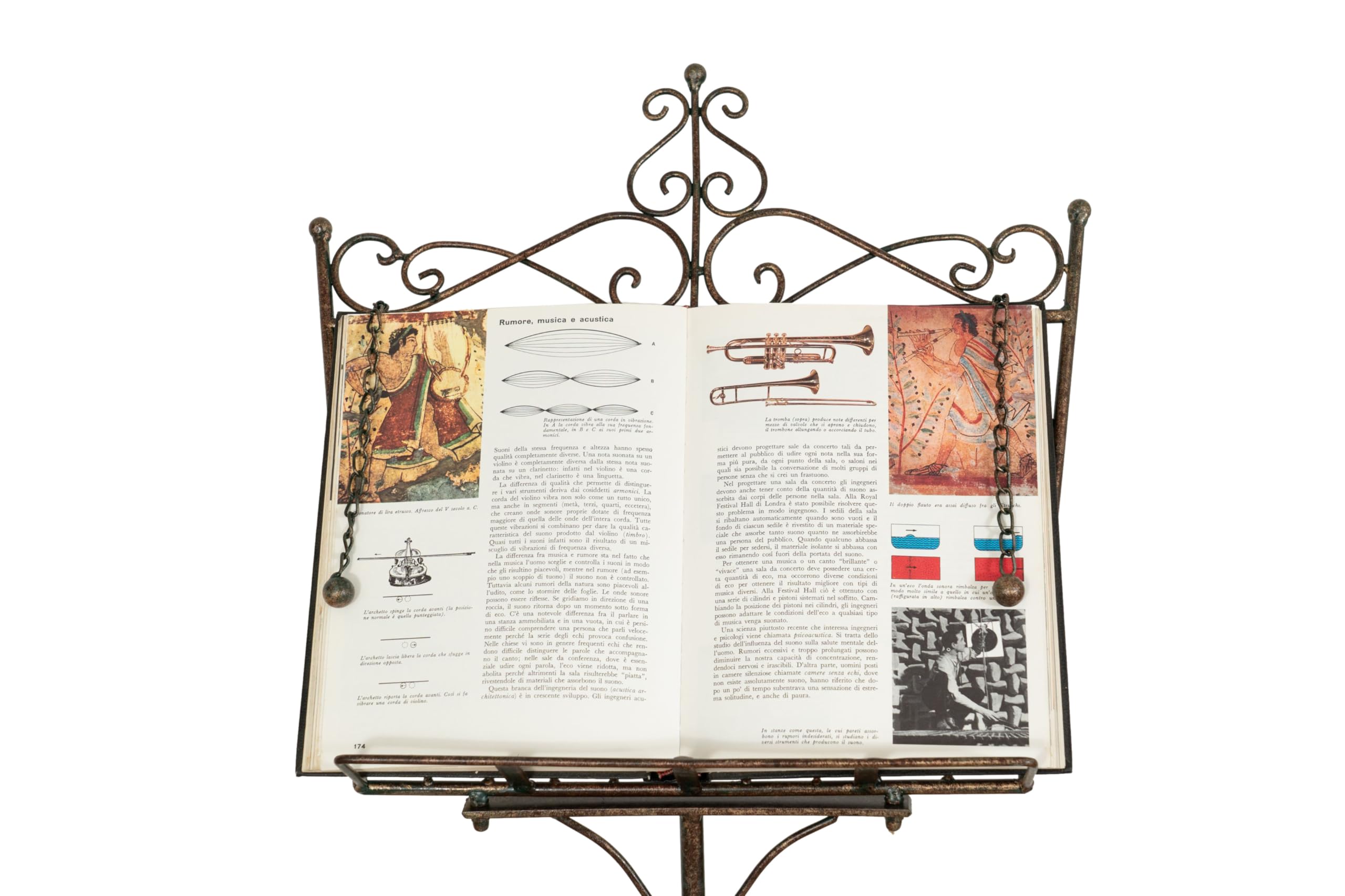 Biscottini Leggio Musicale in Ferro battuto da Pavimento L46,5xPR33xH139 - Leggio Porta Menu - Cavalletto Espositore Pubblicitario Pieghevole - Portamenu Ristorante - Leggio per Libri da Tavolo