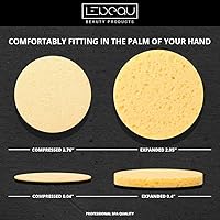 Vista 6 de LeBeau Esponjas faciales comprimidas, esponjas faciales para limpieza, esponja facial de celulosa 100% natural, esponja facial profesional