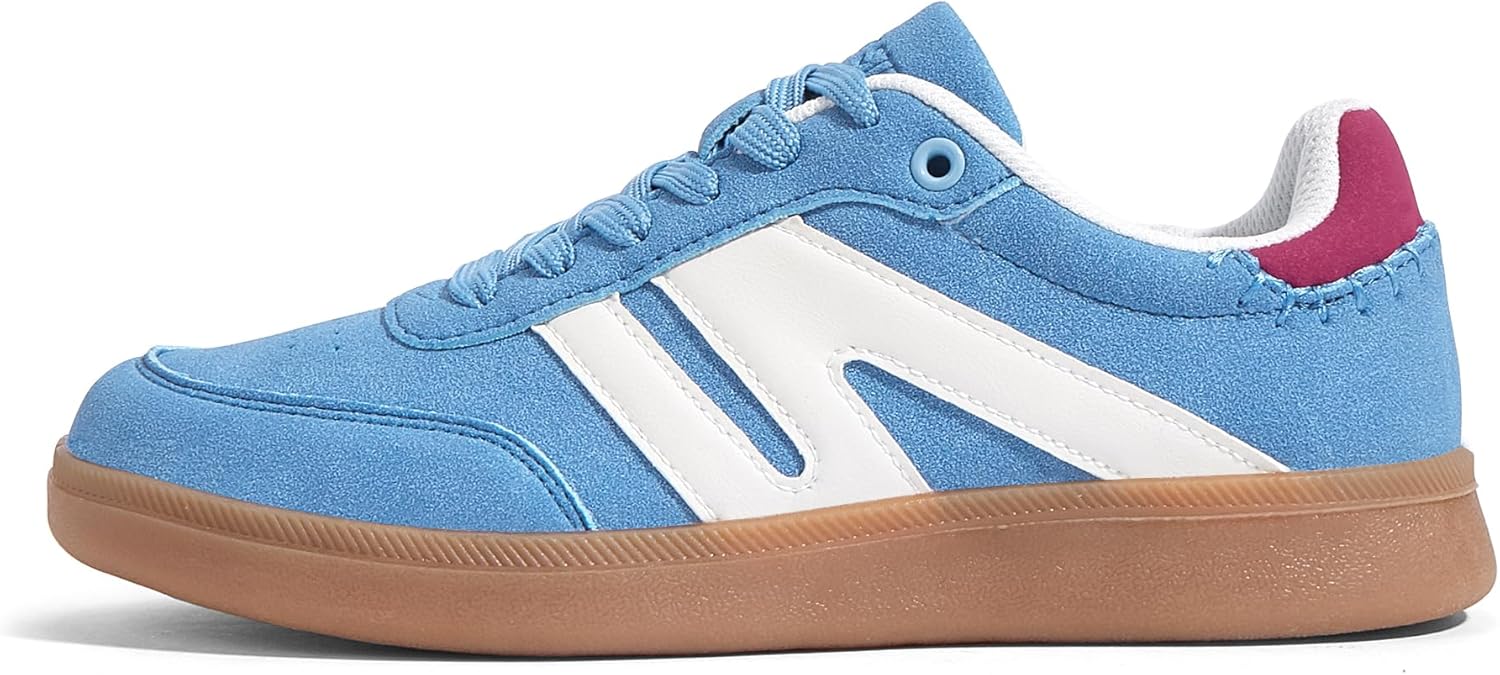 LUCKY STEP Women Classic Retro Gum Sole Fashion Sneakers Casual Tennis Skate Shoe Genuine Leather Walking Footwear Anti Slip Trainers
