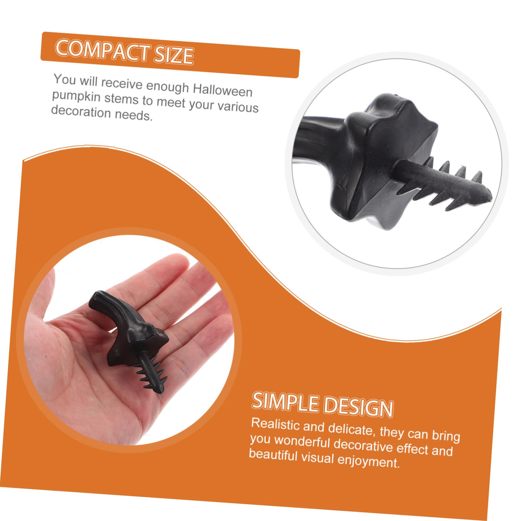 VILLCASE 24pcs Pumpkin Plastic Handle DIY Pumpkin Supplies Pumpkins Decor Thanksgiving Pumpkin Stems Plastic Pumpkins Stems Craft Plastic Pumpkin Handle Fall Crafts Fake Pumpkin Halloween