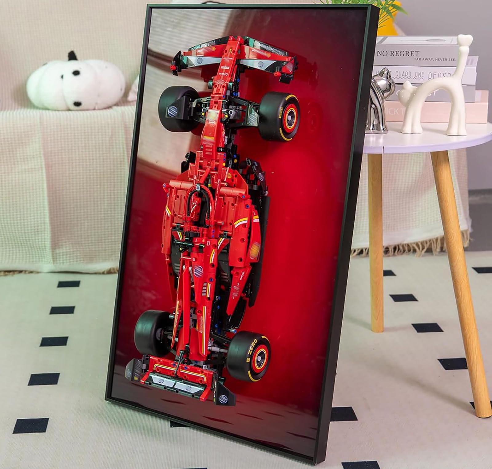 WETCEAOM Cadre Compatible avec Lego Technic SF-24 F1, 42207 Tableau Mural Compatible avec Lego Les Amateurs, 75x45 cm Frame Support Mural De Voitures (Seulement Le Cadre)